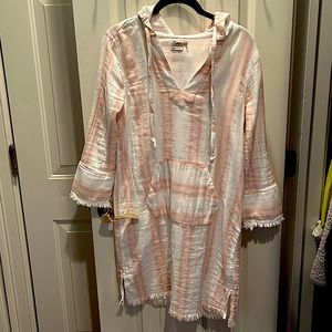 Striped beach coverup